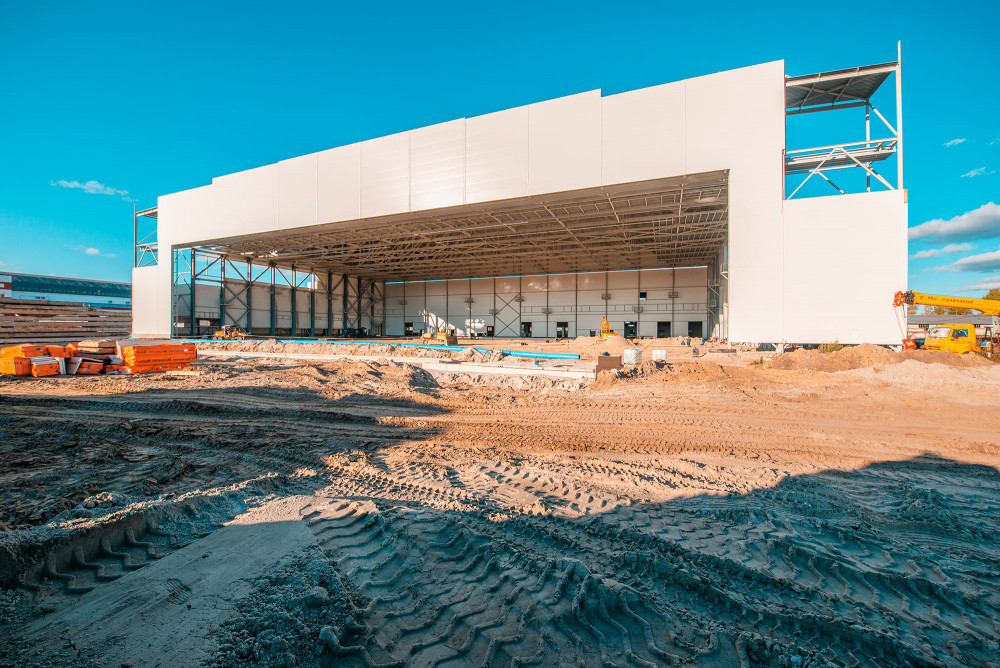 Строительство ангарного комплекса в аэропорту «Рощино», г. Тюмень